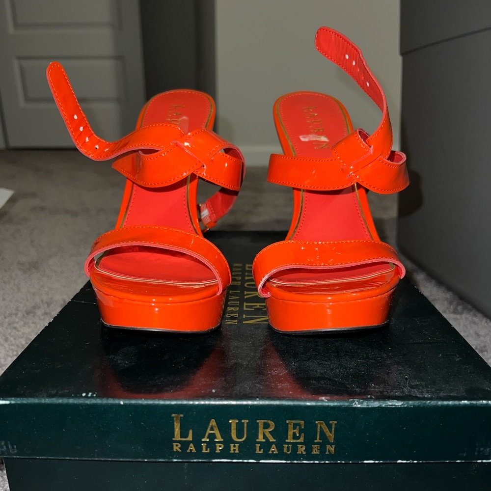 Fire Orange ankle heels